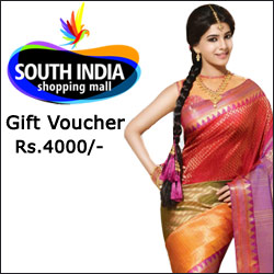 "South India Shopping Mall Gift Voucher - Rs 4000 - Click here to View more details about this Product